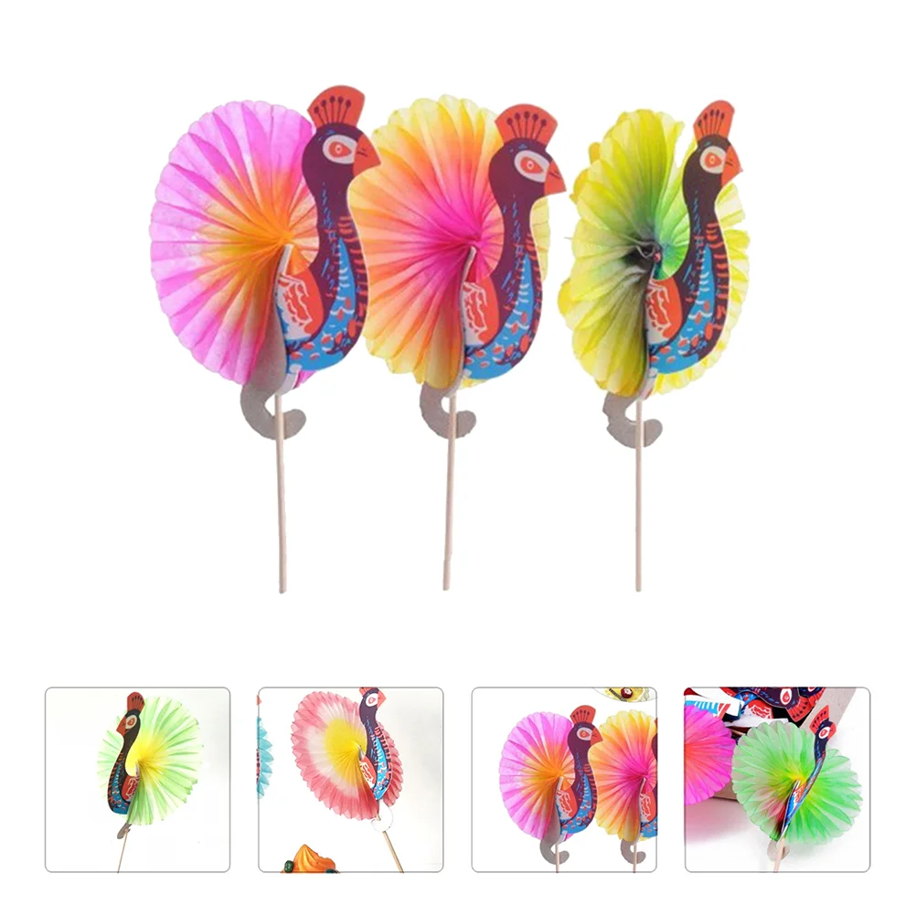 

50 Pcs Fruit Peacock Stick Coffee Decor Toothpick Adornments Cocktail Toppers Food Fruit Picks Wood Fruit Toppers Banquet