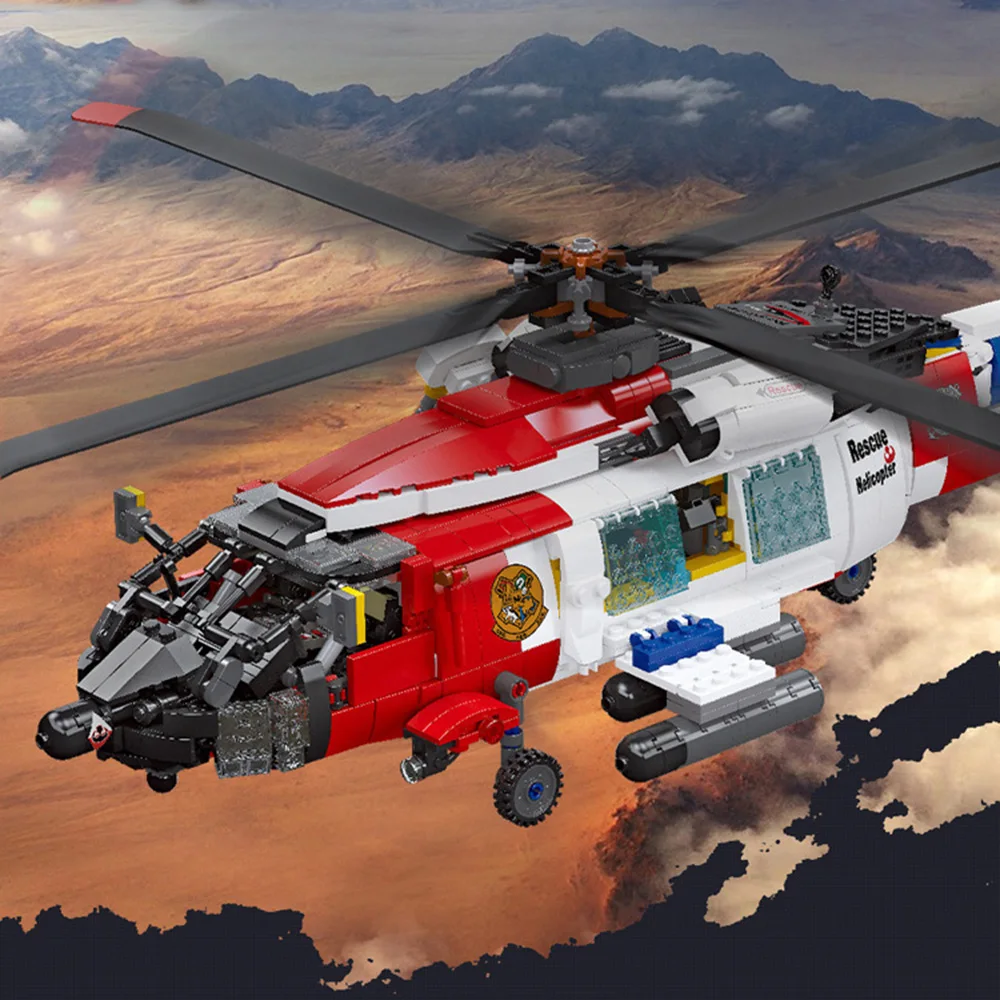 Фото Современные военные вертолеты MH-60T Pave Hawk из США, конструктор Batisbrick, фигурки ВВС США времен Второй мировой войны, игрушка для мальчиков №1