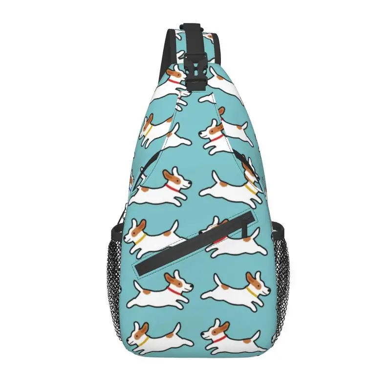 Custom Cute Jack Russell Terrier Running Dog Sling Bag for Men Fashion Shoulder Chest Crossbody Backpack Traveling Daypack