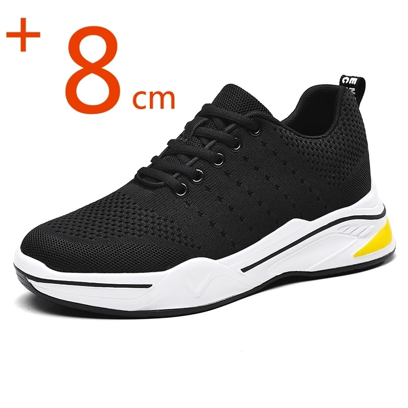 

WEH Men Casual Height Shoes comfortable Heightening Shoes Elevator Shoes Height Increase Shoes for Men Insole 8CM Black Shoes
