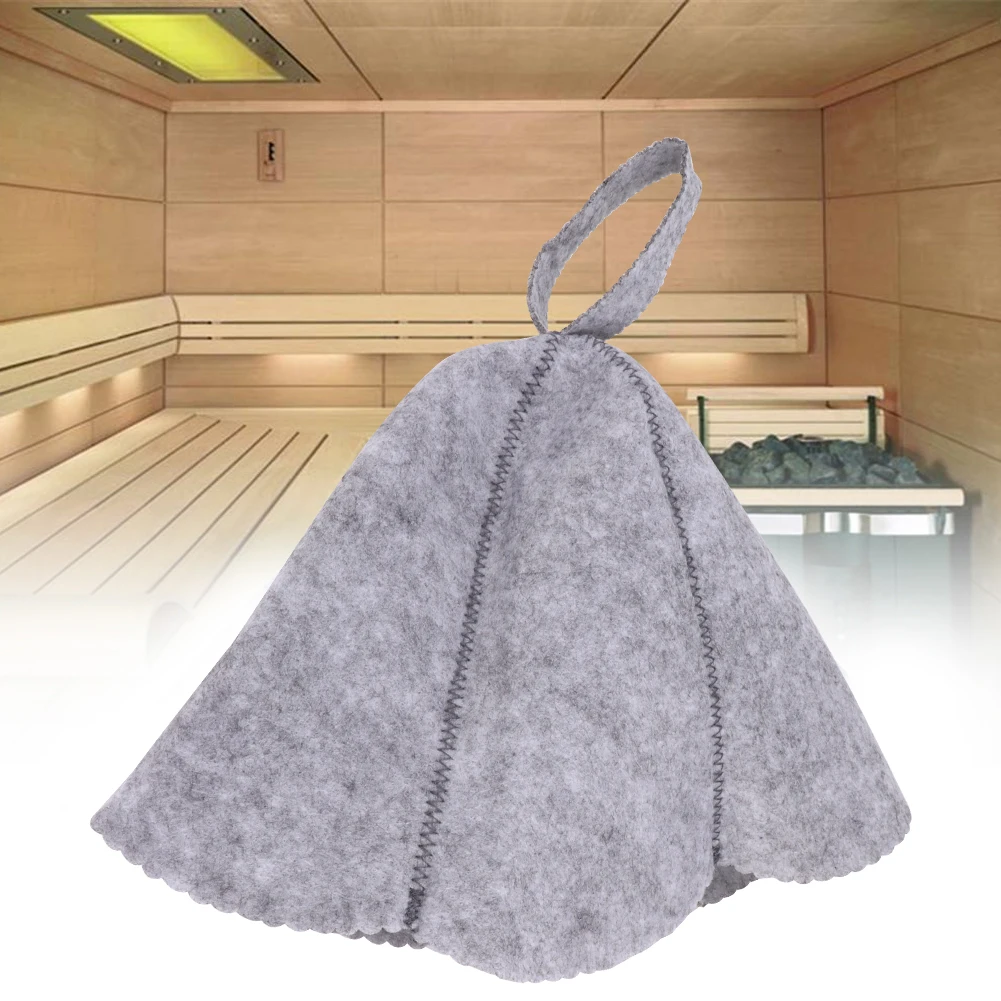 

Anti Heat Shower Cap Women Free Size Water Absorption Sauna Hat House Head Protection Russian Style Felt Accessories For Bath