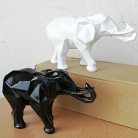 abstract elephant figurines casting geometric eye catching elephant resin statue for desktop