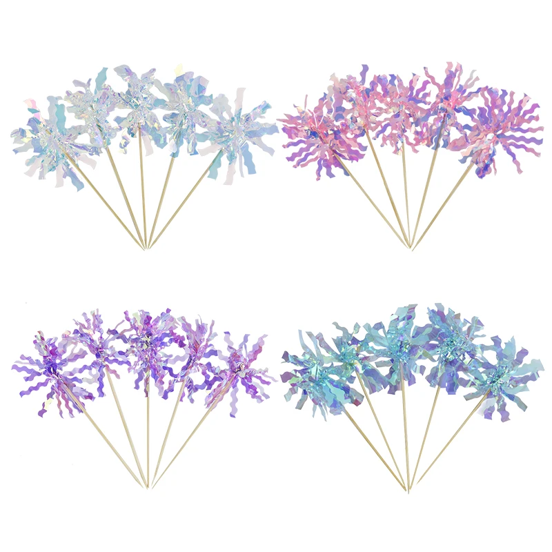 

20pcs Glitter Colorful Fireworks Tassels Cupcake Topper Girl Happy Birthday Cake Toppers Wedding Party Baking Dessert Cake Decor