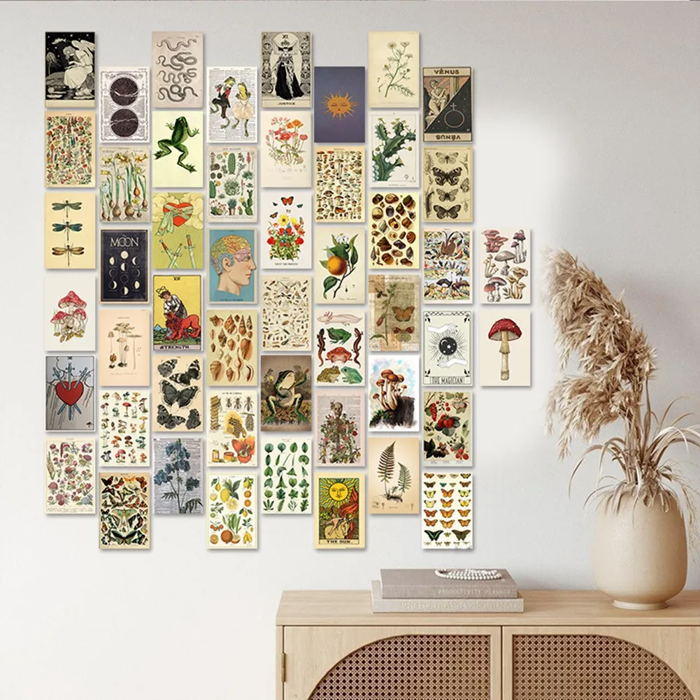 50 шт. винтажный ботанический Таро Набор для эстетических настенных коллажей