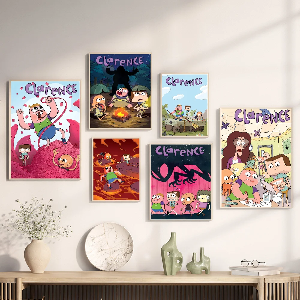 Cartoon C-Clarence TV Classic Vintage Posters Whitepaper Prints Artwork Kawaii Room Decor