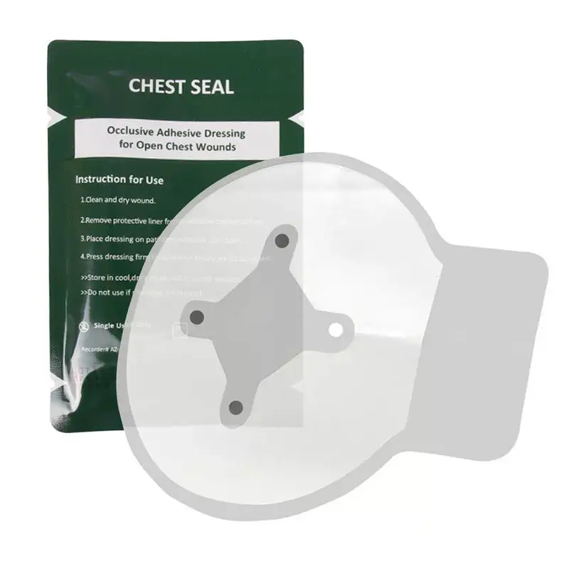 

3 отверстия, искусственное уплотнение для груди, безвредное и чистое универсальное уплотнение для груди, воздухопроницаемое, предотвращает порезование, аварийная помощь