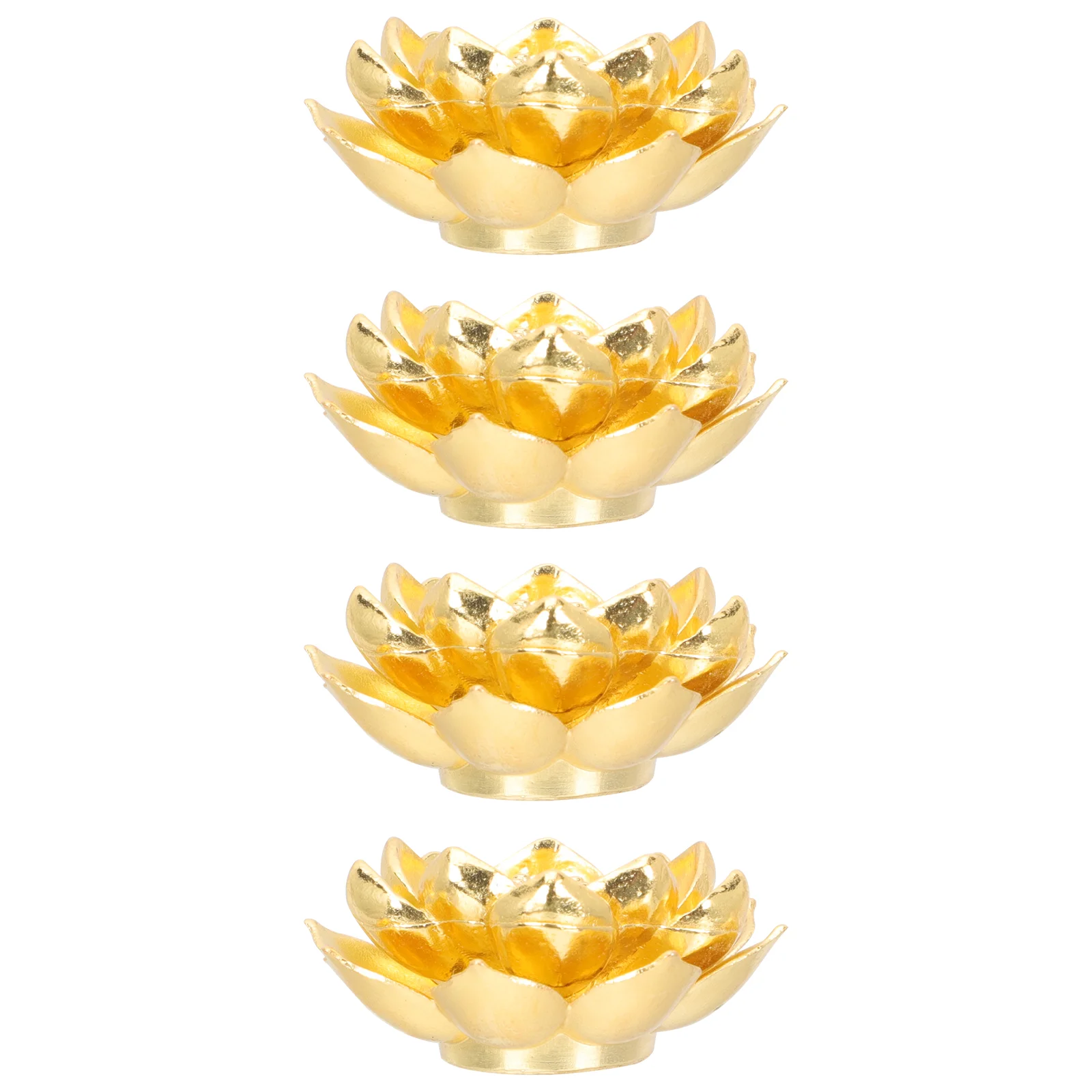 

Burner Metal Holder: Aroma Brass Candlestick Stand Ashtray 4pcs for Bakhoor Oud Sticks Cones Yoga Home Decor Golden