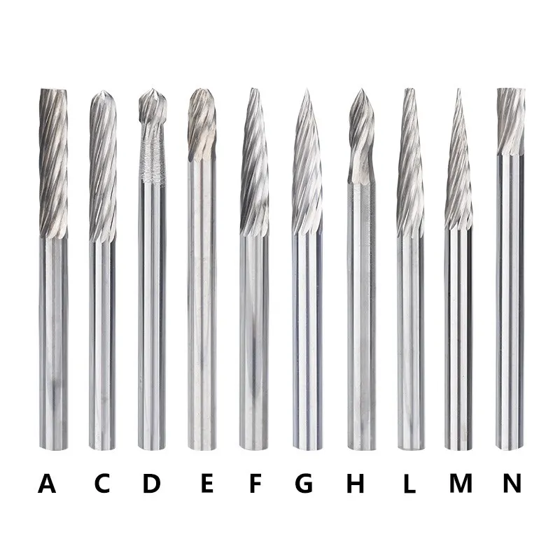 Набор фрез для резьбы по дереву комплект из 10 твердосплавных насадок 3 мм