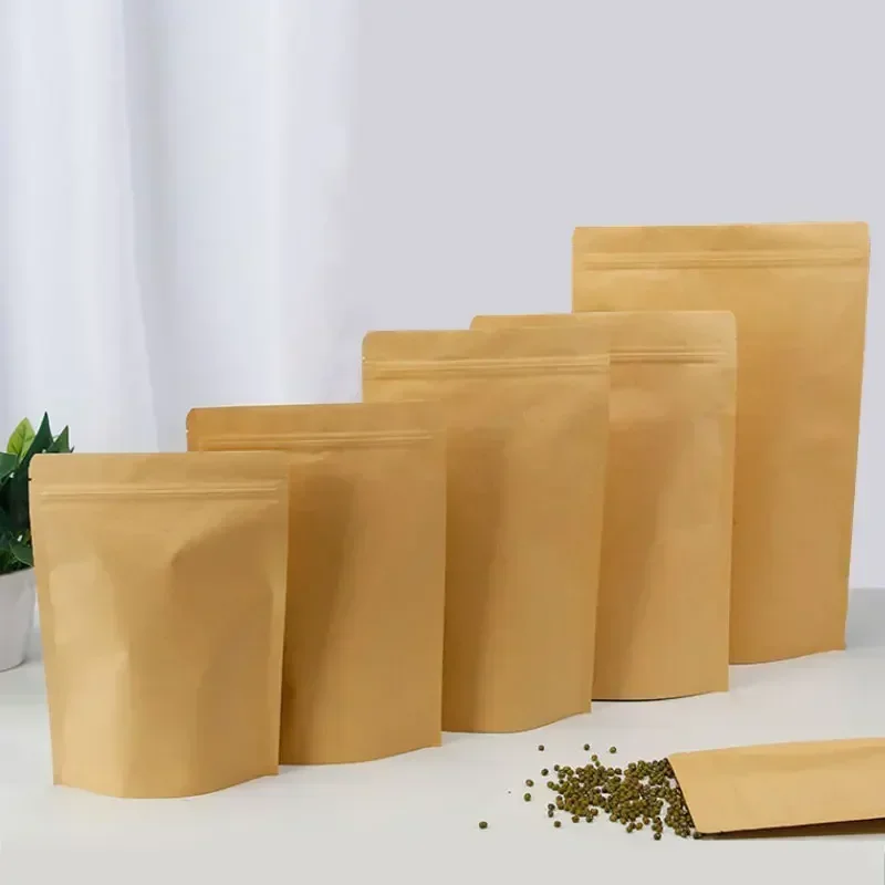 100 шт. самозапечатывающийся пакет из крафт-бумаги утолщающая подставка закуски