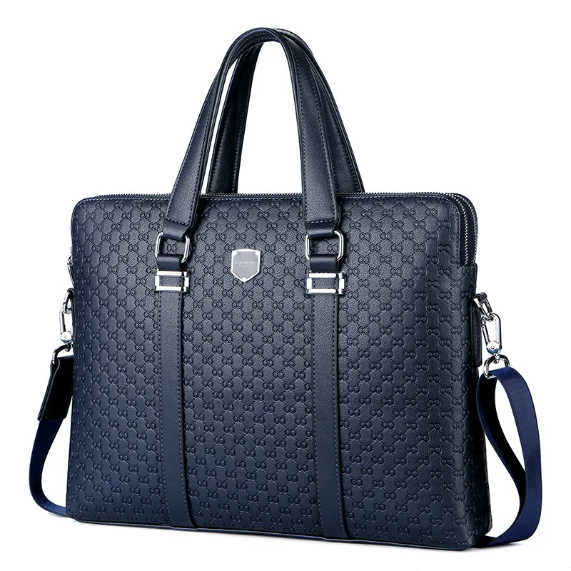 2022 Men's Handbag Pu Horizontal Briefcase Office Bag Leisure Business File Bag