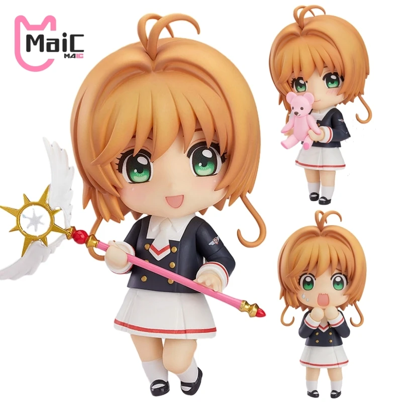 

10cm Cardcaptor Sakura Clear Card Sakura Kinomoto Anime Figure Tomoeda Middle School Uniform Action Figure Adult Model Doll Toys