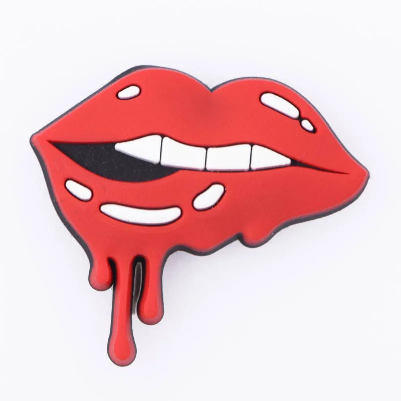 1 Pcs 2022 New Designer Women Croc Shoes Charms Girl Power Accessories Beauty Lipstick Queen Clog Shoes Make Up Pink Decoration