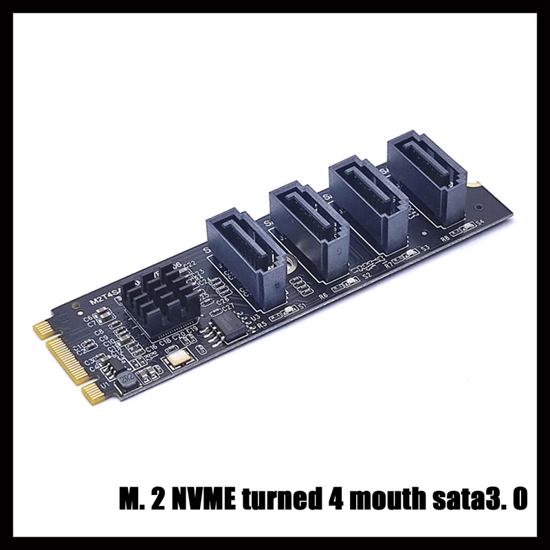 

1 шт., M.2 KEY-M NVME PCI-E к 4 портам, SATA3.0, расширенный жесткий диск, карта расширения JMB582