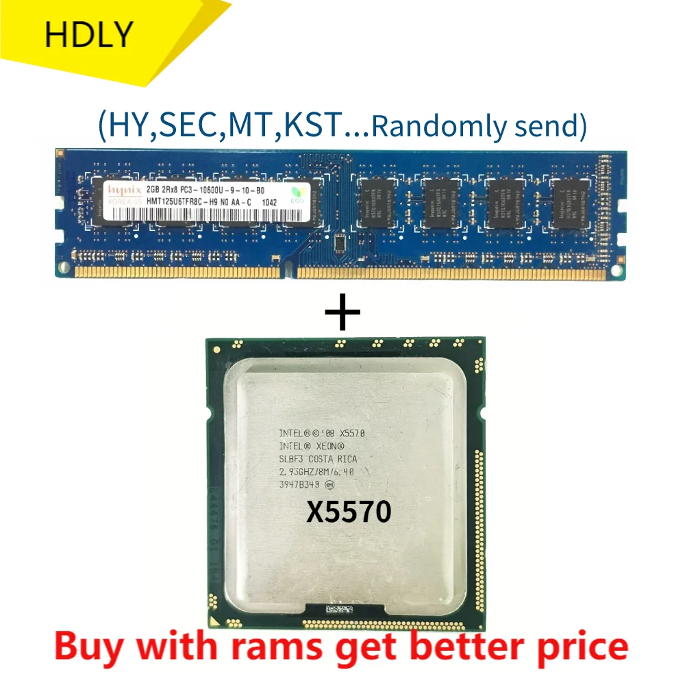 

DDR3 2G 1333Mhz with X5570 processor 2.93GHz 8MB 6.4GT/s Quad-Core LGA 1366 Server CPU