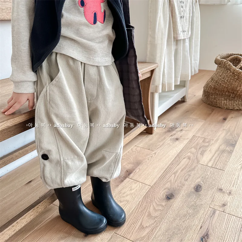 

Autumn New Children Loose Trousers Solid Girls Harem Pants Baby Boys Casual Pants Kids Toddler Cotton Pants Infant Clothes