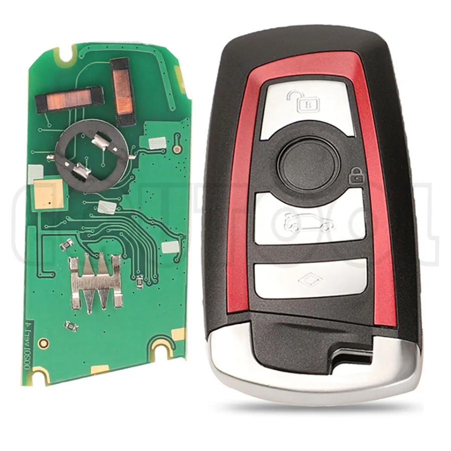 

Смарт-ключ KeylessGo для BMW 3 5 7 Series 315-433 CAS4 F System Fob KR55WK49863 pcf7945, 868 МГц, черный, красный