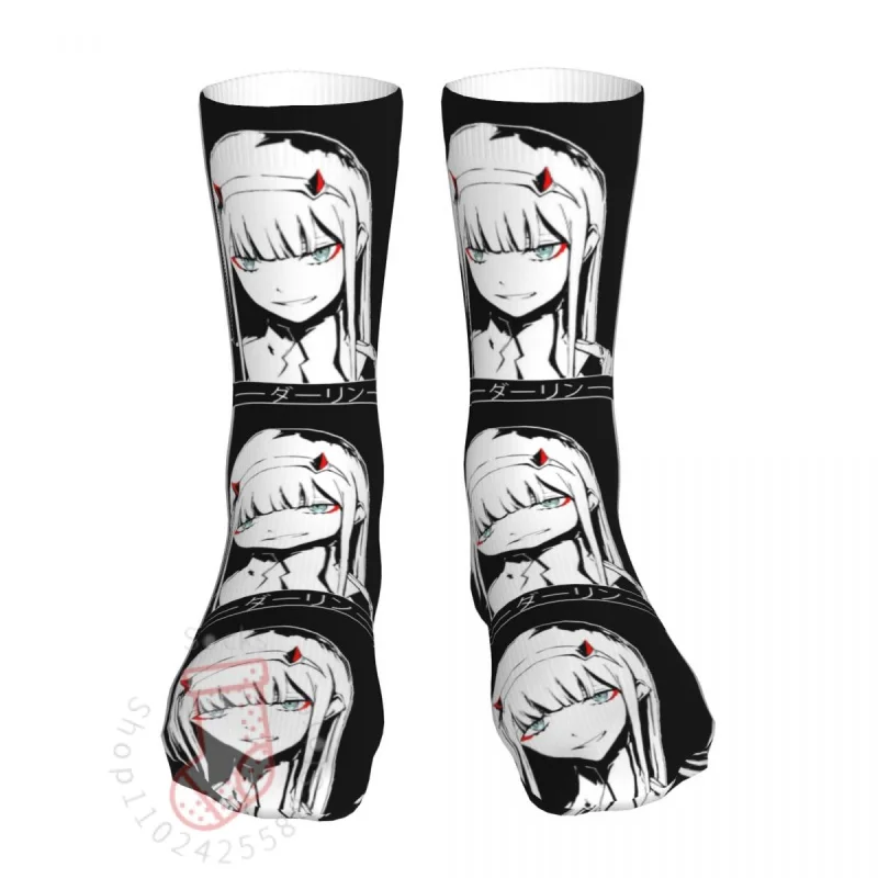 

New Socks Men's Women's Casual Zero Two ling In The Franxx Movie T-Shirt Socks High Quality Socks All Year Long