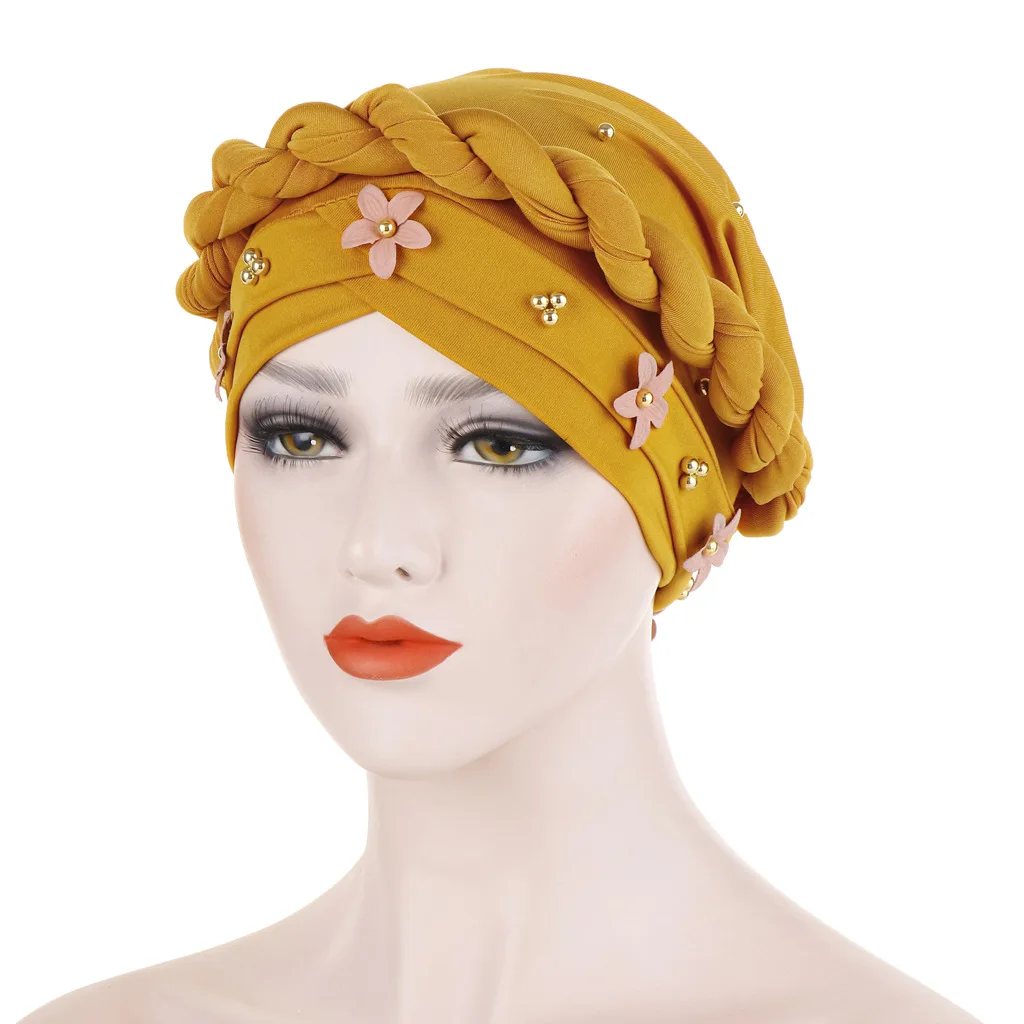 

2022 Summer New Arrival African Women Solid Color Headtie African Caps African Hats