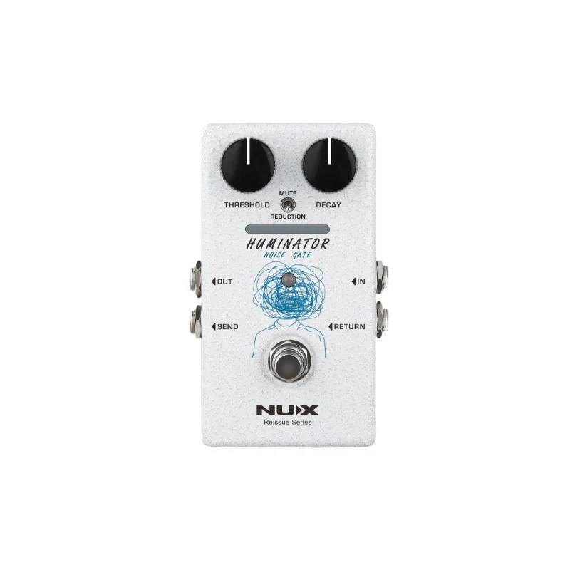 Фото Педаль NUX HUMINATOR 18V Analog Noise Gate - профессиональный шумоподавитель для гитары/баса с LED-контролем порога и разглошиения №1