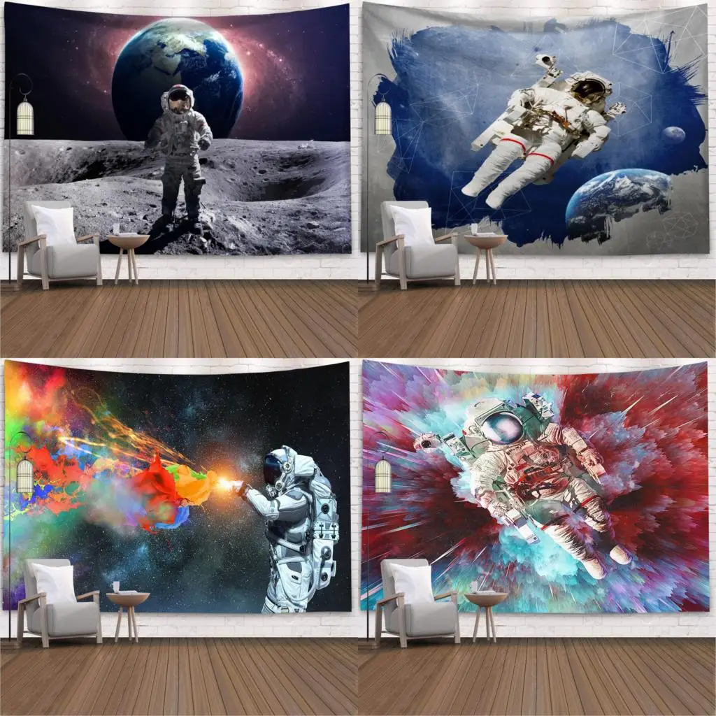 

Space Astronaut Tapestry Rectangular Art Wall Digital Printing Tapestry 100% Polyester Travel Carpet Pad Beach Blanket Yoga Mat