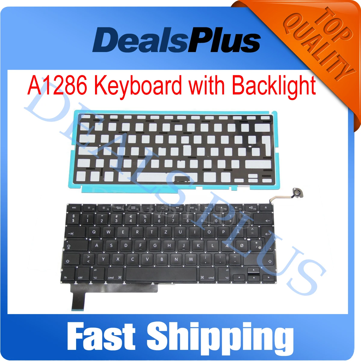 

New A1286 Danish Denmark DK Keyboard with Backlight Backlit For Macbook Pro 15" A1286 2009 2010 2011 2012 Year