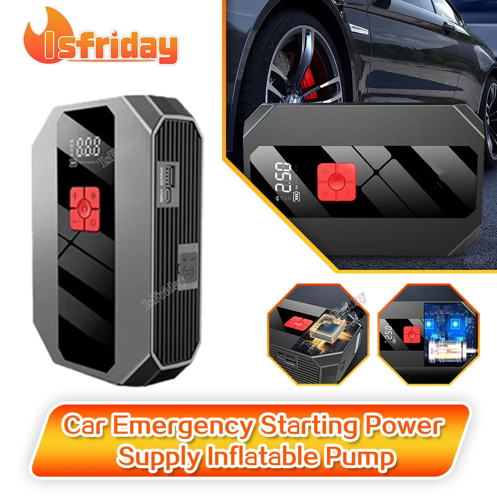 

1200A Car Jump Starter with Air Compressor Portable Power Bank Starting Device 12v Automotive Battery Charger Booster Car Batter