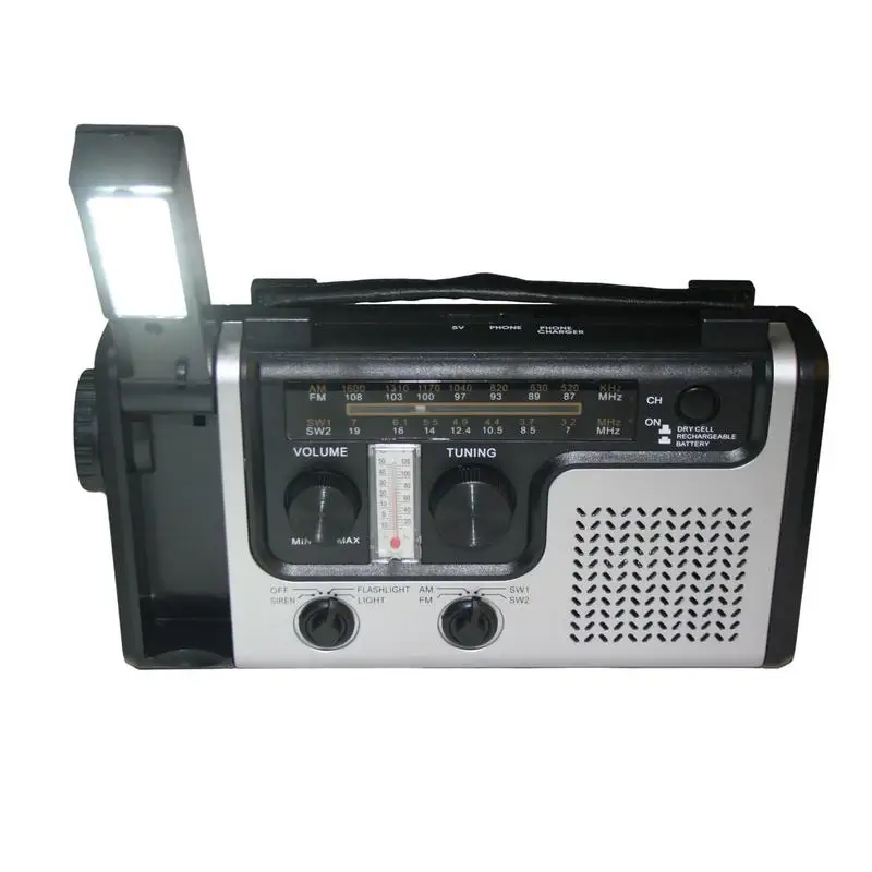 

Hand Crank Radio 1200mAh LED Survival Flashlight & Emergency Weather Radio Hand Crank Solar Emergency Radio AM/FM/SW1/SW2