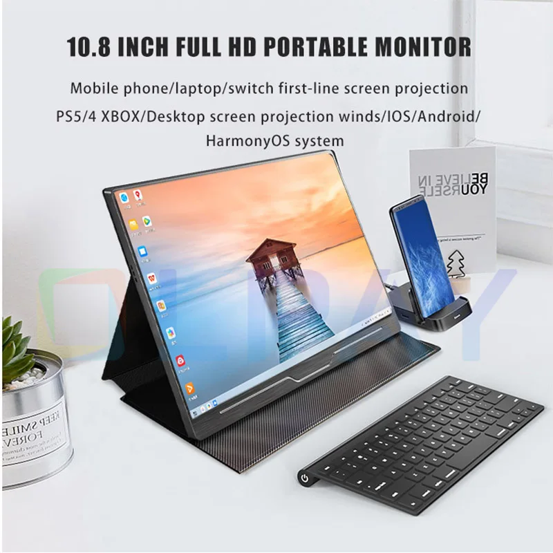 Портативный монитор 10 8 дюйма игровой компьютер типа c HDMI двойной динамик дисплей