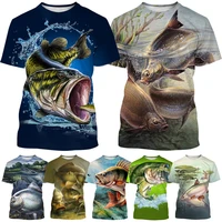 2022 new creative design fishing pattern t shirt fashion unisex cool fishing clothing casual round neck short sleeve t shirt top