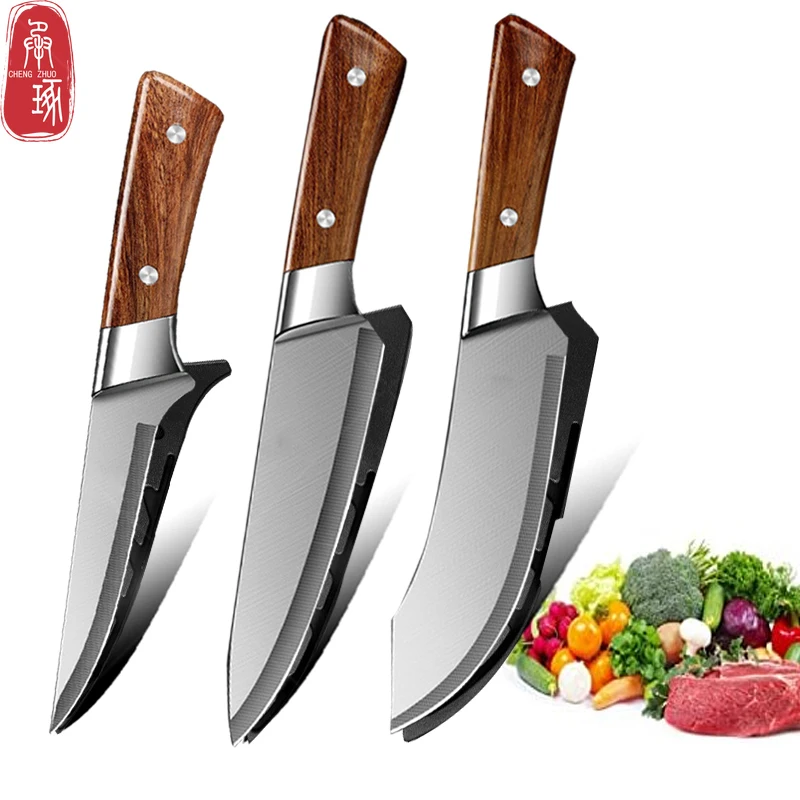 czołgowych ze stali nierdzewnej Nóż do grillowania Profesjonalne noże szefa kuchni Mięso Ryby Krojenie owoców odkostniania Akcesoria kuchenne