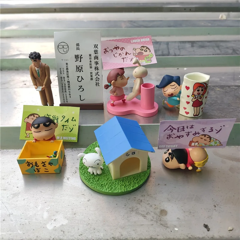Фигурки Bandai Crayon Shinchan аксессуары для украшения фигурка куклы 6 шт. моделей игрушек