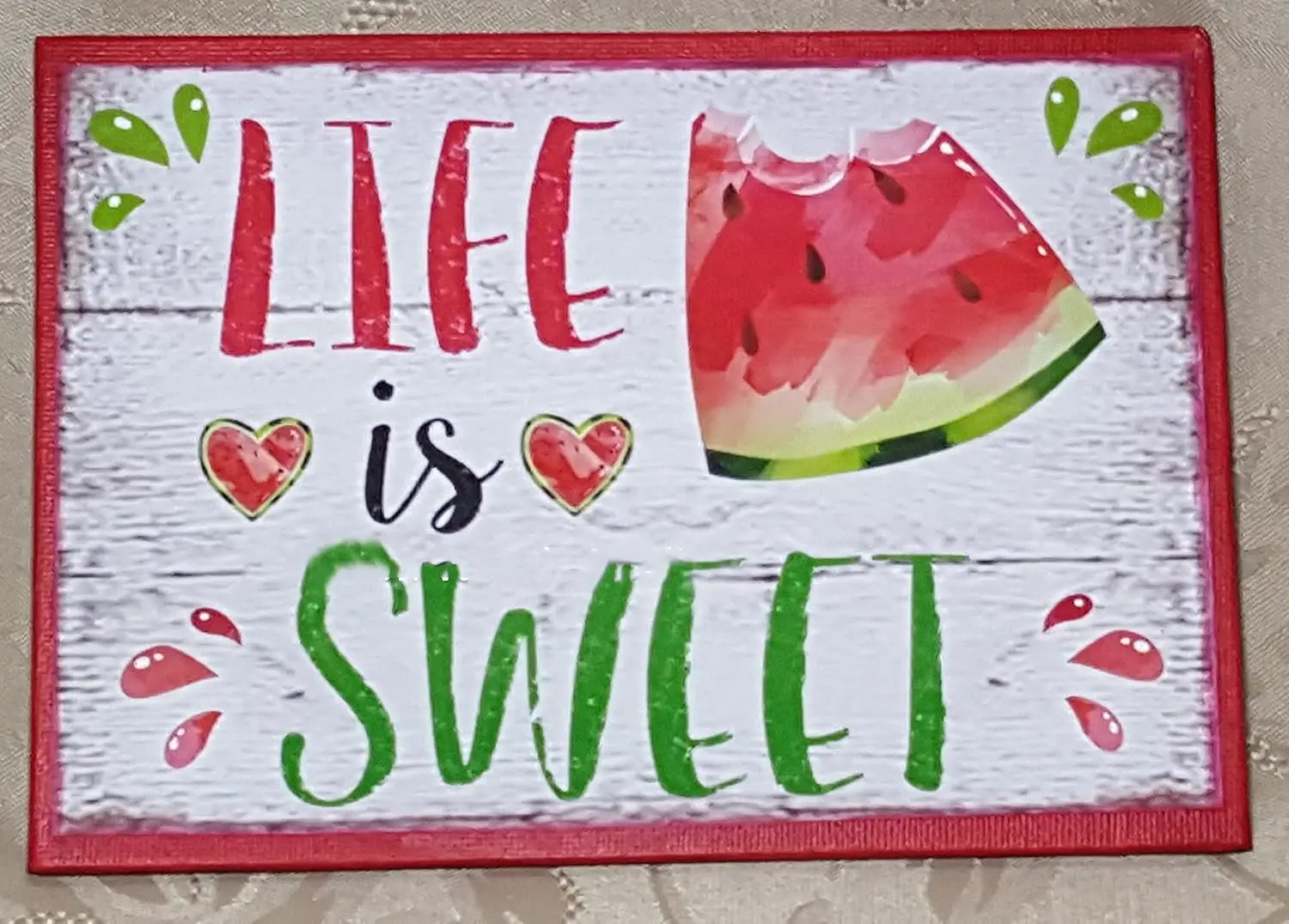 Оловянные знаки Life is Sweet для кухни арбуз 8x12 дюймов