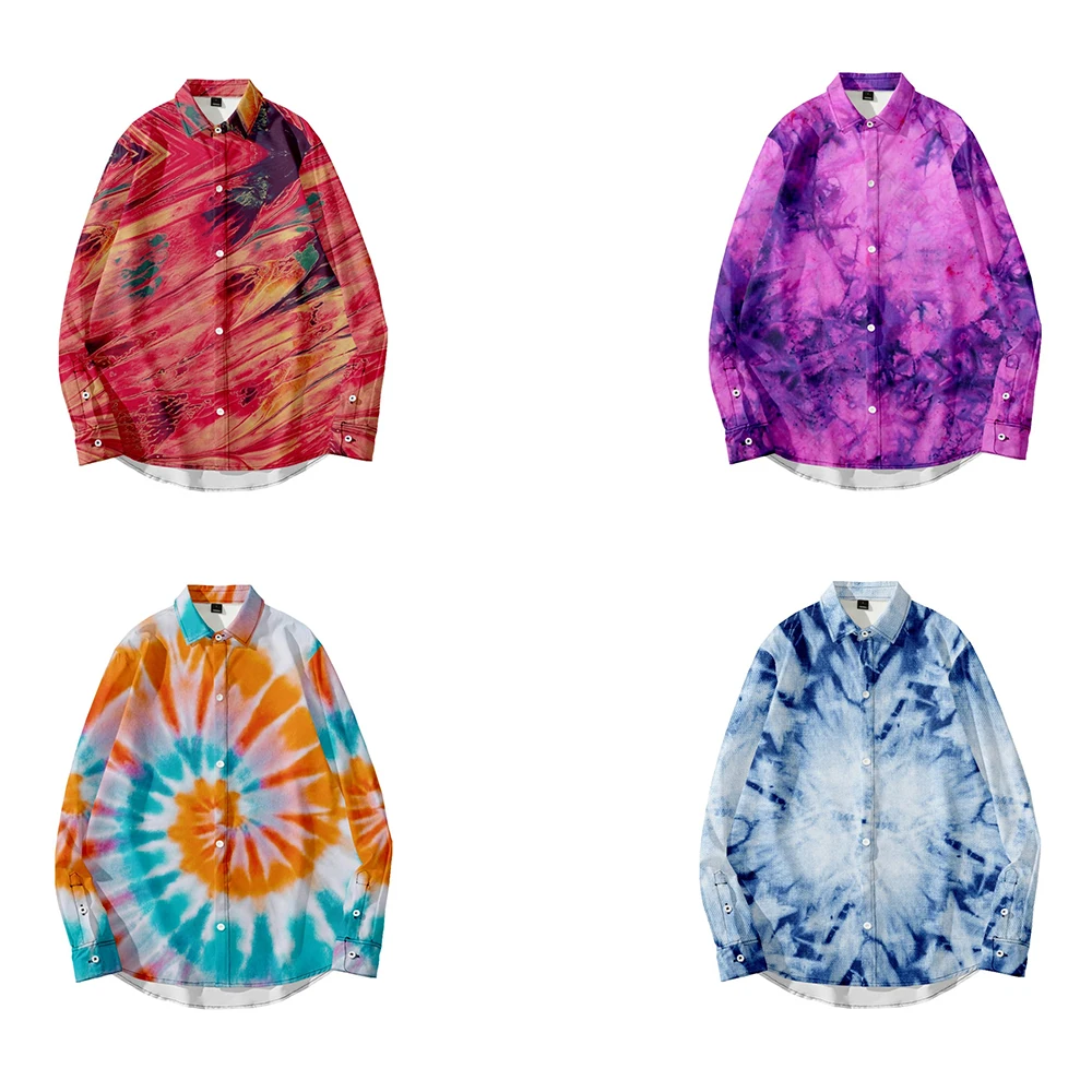 

Осень 2022, рубашка с длинным рукавом и лацканами, оригинальная рубашка с 3D принтом без риска, трендовая мужская рубашка