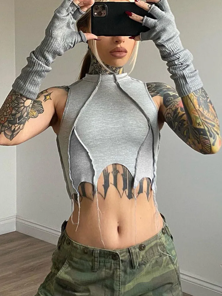 

SEASONS Patchwork Y2K Cropped Tank Tops Summer Women Aesthetic Chic Sexy Outfits Harajuku Fashion Clubwear Camisole ASVE84886