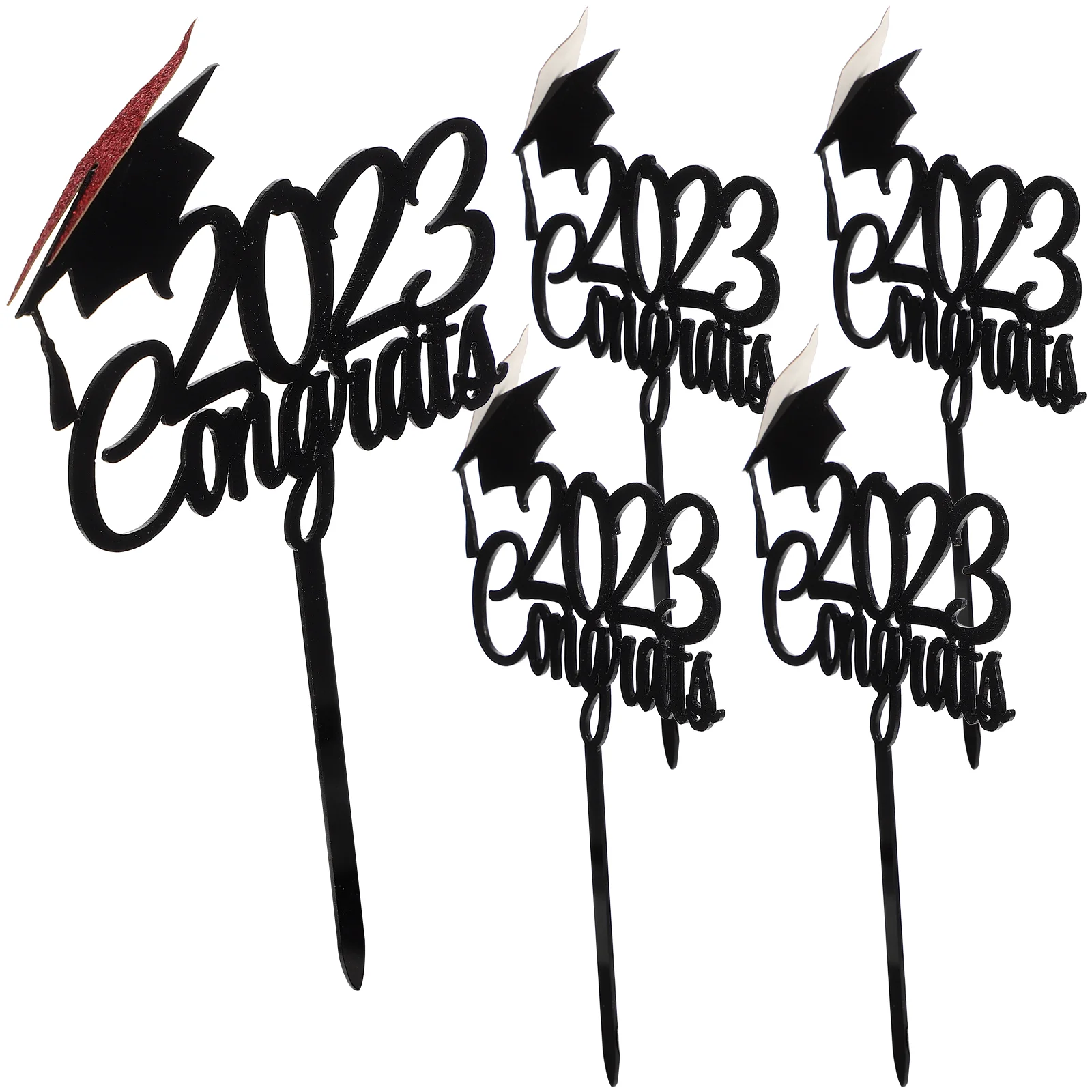 

Graduation Cupcake Toppers Cake Grad Picks Decorations Party Topper Hat Congrats Cakes Cap Class Supplies Decor Dessert