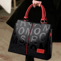 ladies leather letter shoulder bags for women 2022 luxury handbags women bags fashion large capacity tote bag