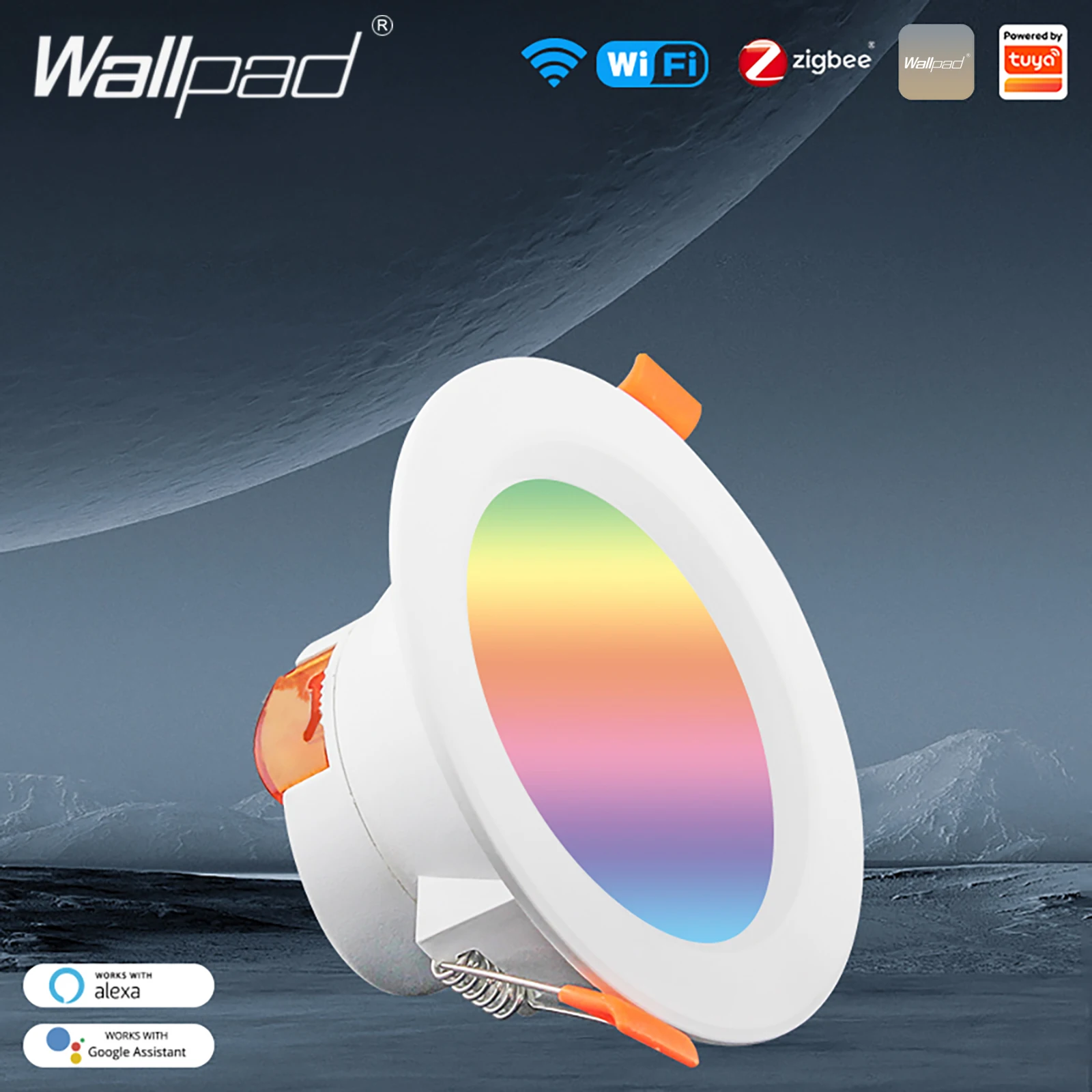 

Wallpad WiFi Smart LED Downlight Zigbee Dimming Round Spotlight 7/10W RGB Color Changing Warm Cool light Alexa Google Home Vocie