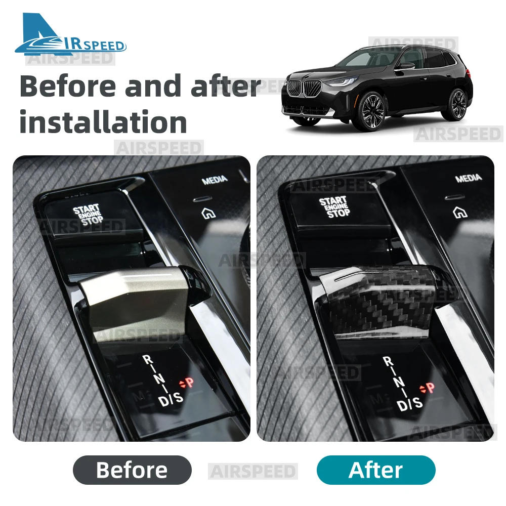 Настоящее твердое сухое углеродное волокно для BMW X3 G45 M3 G80 2025 IX i20 2021-2025 i5 G60 5 серии G60 2024 2025 Автомобильная ручка переключения передач Накладка (art.: 3920d352dc633) - 3920d352dc633