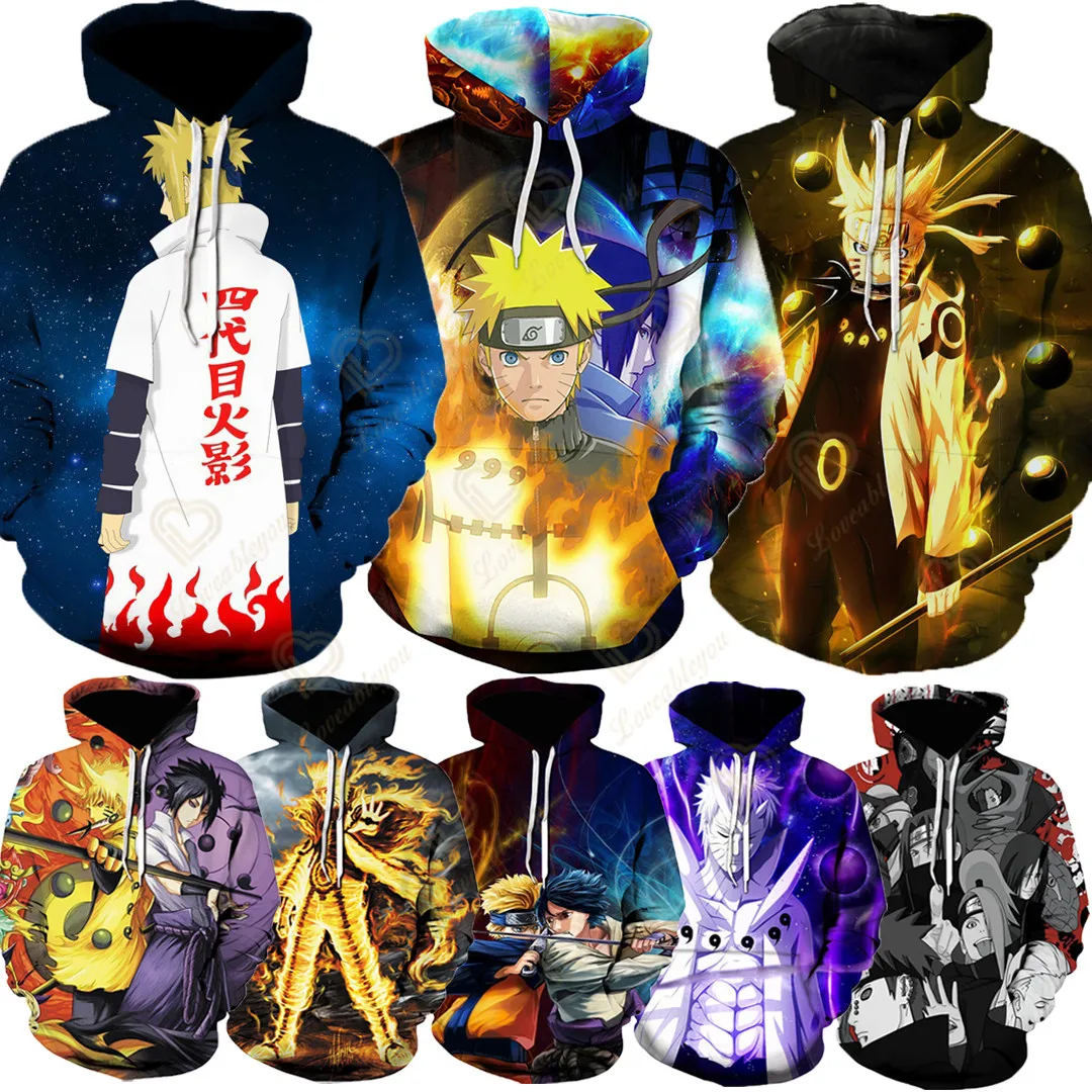 

Hot Anime Naruto Hoodies Men Women Winter Pullovers 3D Hooded Oversized Sweatshirts XXS-4XL 3D Hoodies Children Tops