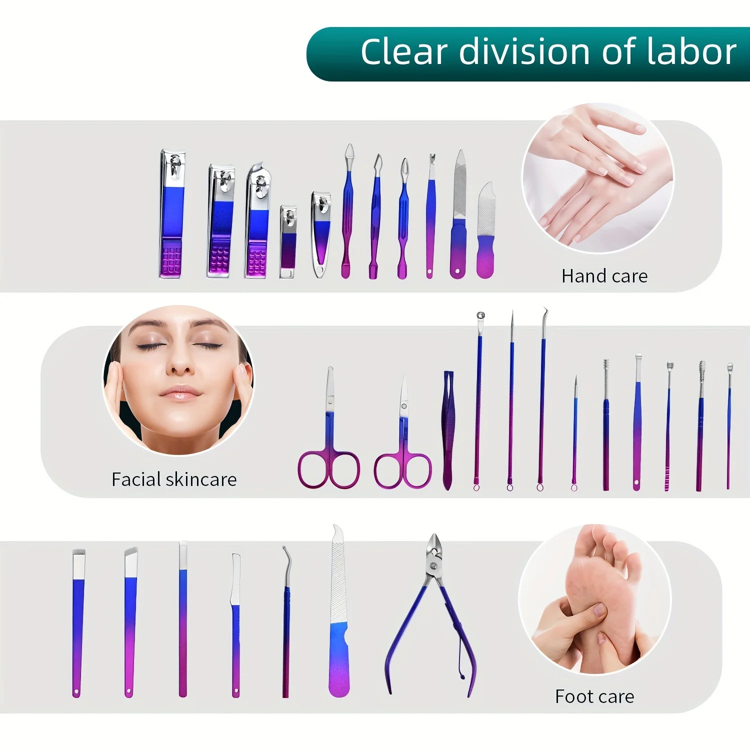 Набор для маникюра из нержавеющей стали 30 шт.