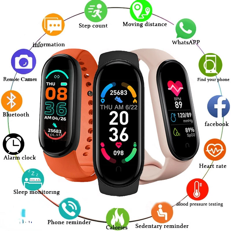 

2021 New M6 Smart Watch Men Women Fitness Sports Smart Band Fitpro Version Bluetooth Music Heart Rate Take Pictures Smartwatch