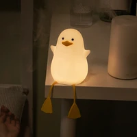 cute led night light silicone lamp for kids touch sensor usb charging lights adjustable patting baby room children bedroom decor