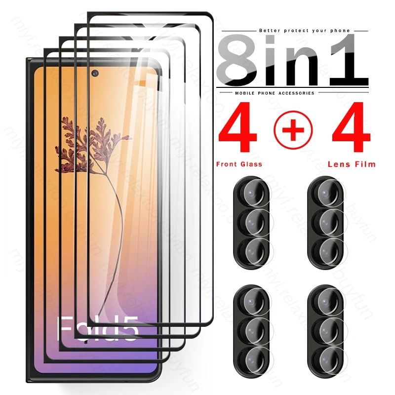 

Samung Zfold5 Glass 8In1 Camera Lens Protection Glass For Samsung Galaxy Z Fold 5 Fold5 5G Tempered Glass Screen Protectors Film