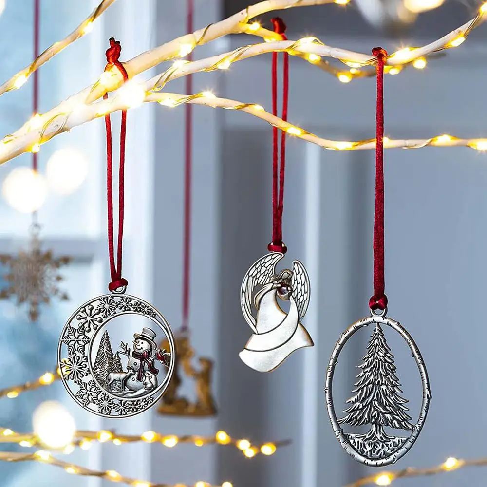 

Украшение для рождественской елки, твердый оловянный металл, двусторонняя печать, праздничное украшение для вечеринки, уникальный подарок, Рождественский праздничный Декор