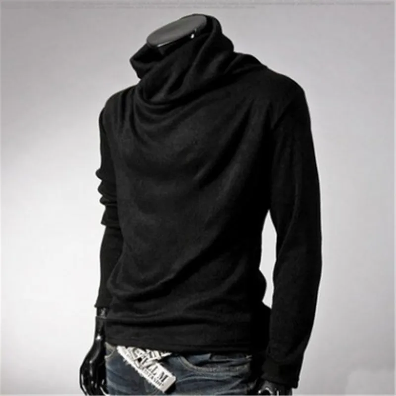 Winter Velvet Thickening Sweater Men's Pile Collar Bottoming Shirt Casual Bottoming Turtleneck Knitting Clothes Warm and Trendy