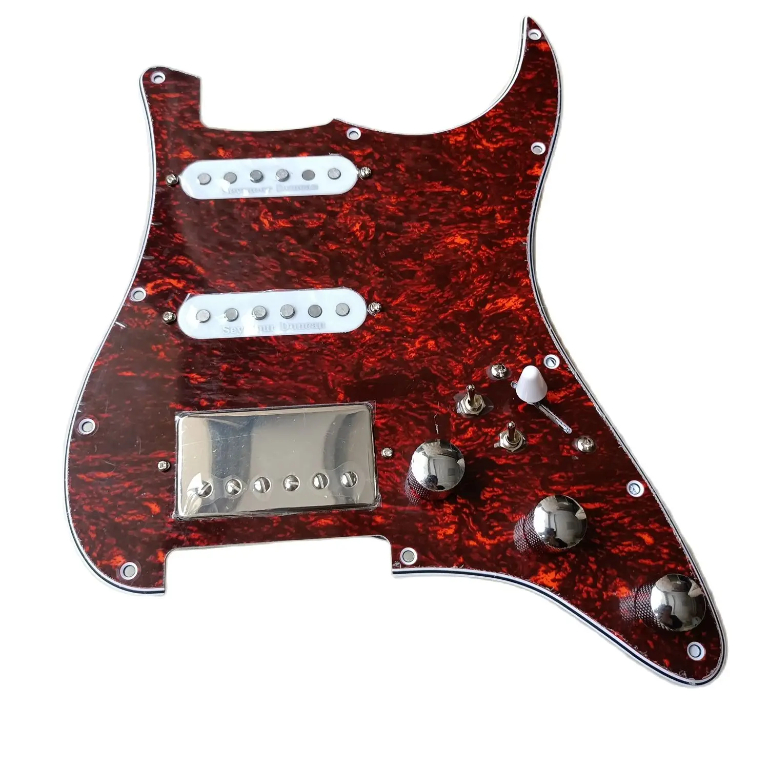 

Upgrade Loaded SSH Pickguard Set Chrome Seymour Duncan SSL1 SH4 Pickups 2 Single Cut Welding Harness For Fender Strat Guitar
