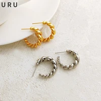 trendy jewelry metal hoop earrings hot sale classic design high quality brass golden silvery color women earrings daily wearing