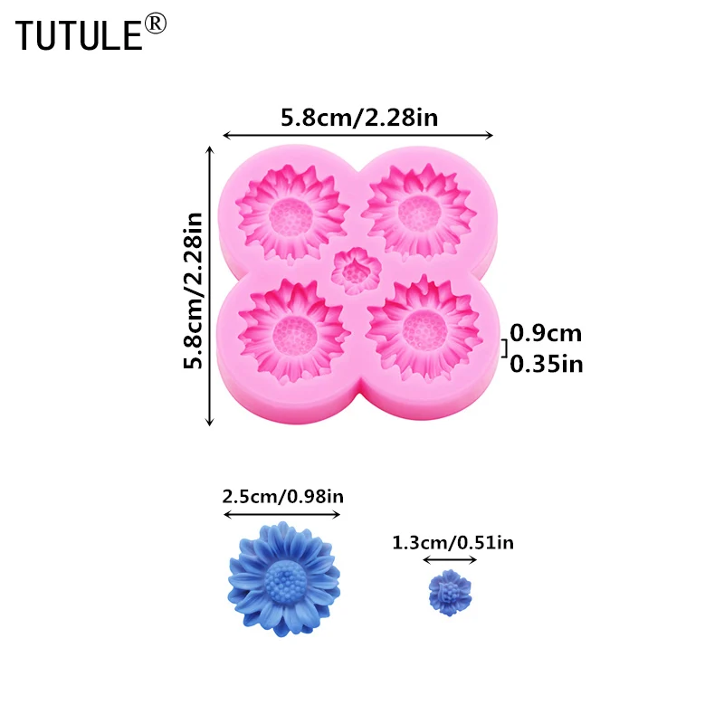 

DIY роза подсолнухи хризантемы брелок серьги силиконовая форма глина эпоксидная смола аксессуары форма формы для шоколада