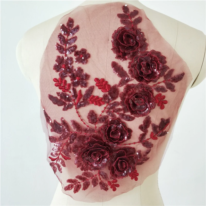 

Sequin Three-Dimensional Flower Lace Collar, DIY Bud Fabric, Applique Decoration, Clothes Accessories, Scrapbook, New