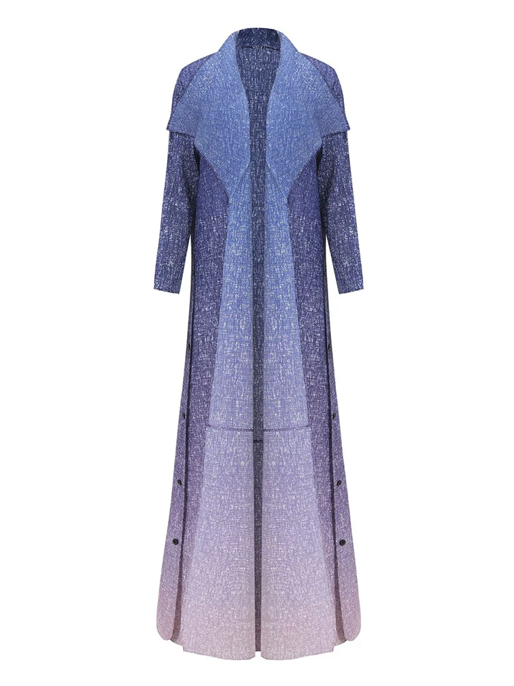 Женский Длинный свободный Тренч GVUW плиссированная ветровка с отложным